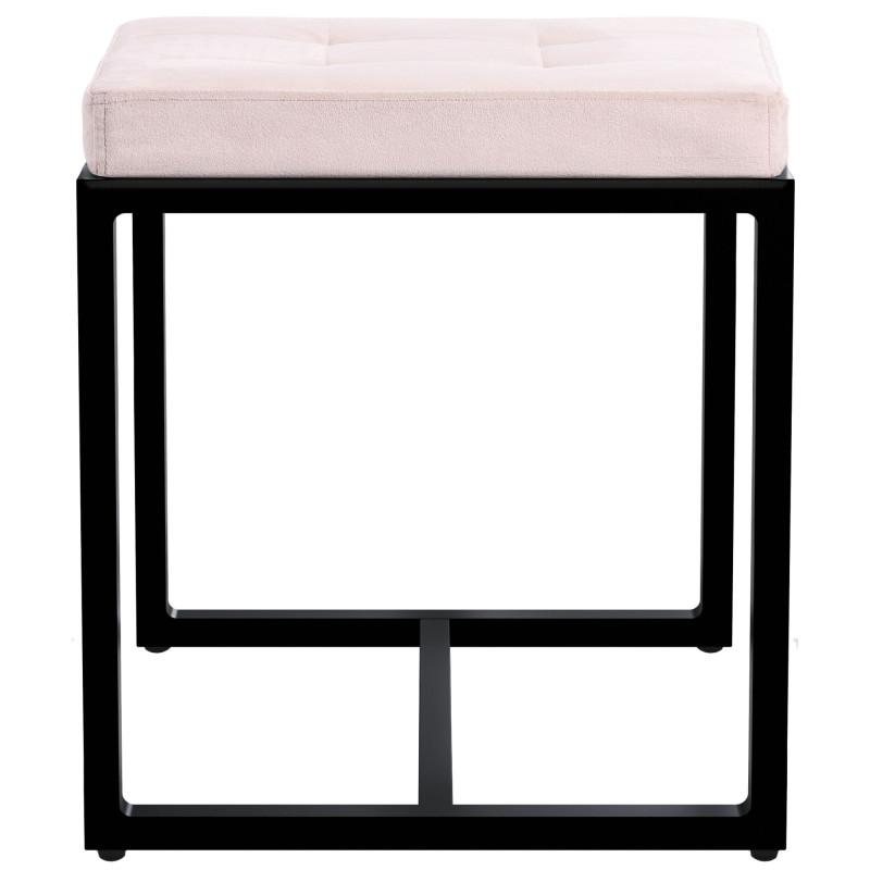 Pouf Barci B in velluto color crema
