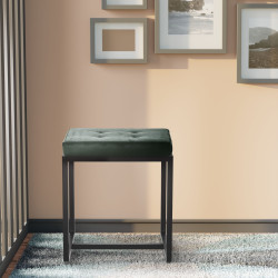 Pouf Barci B en velours vert