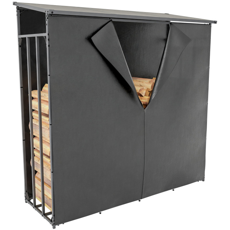 Abri à bois + bâche Ruston Aluminium XXL anthracite
