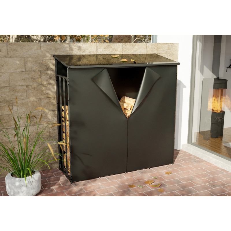 Abri à bois + bâche Ruston Aluminium XXL anthracite
