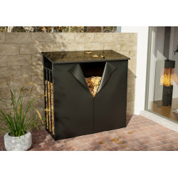 Abri à bois + bâche Ruston Metal XL anthracite
