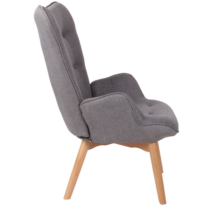Fauteuil Durham en tissu gris