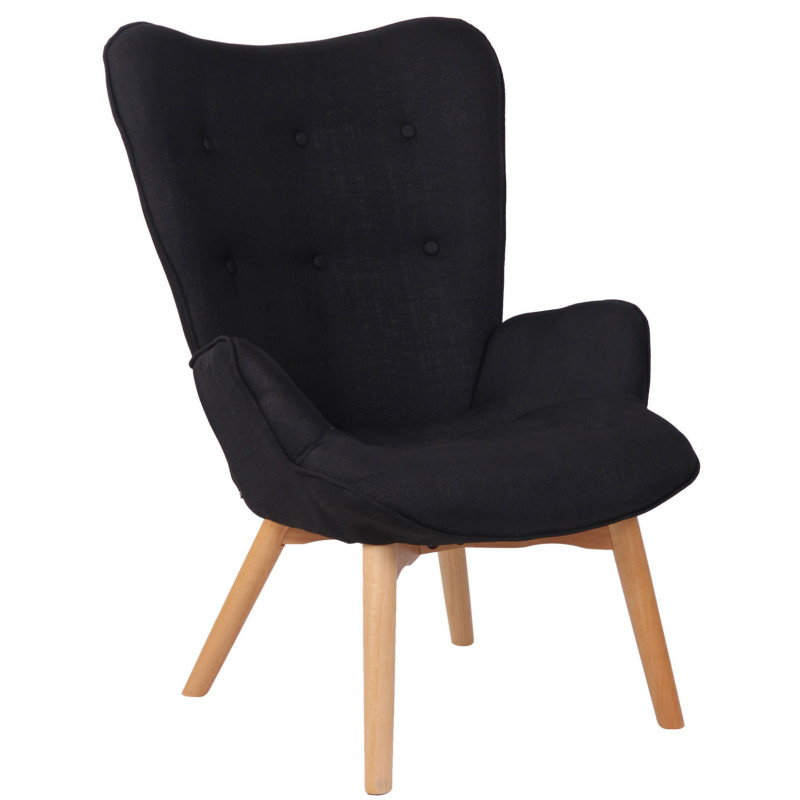 Fauteuil Durham en tissu noir