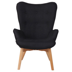 Fauteuil Durham en tissu noir