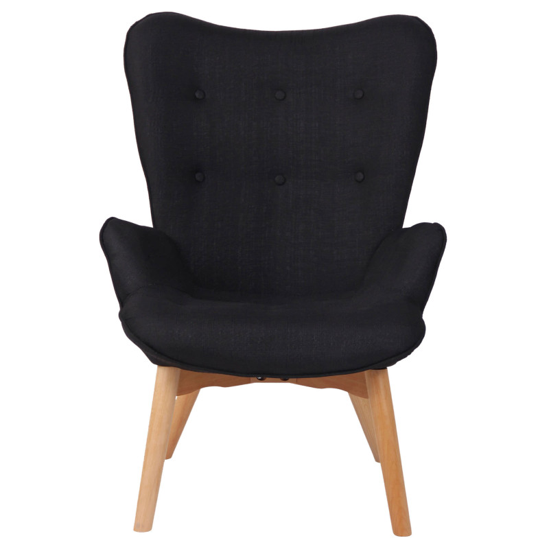 Fauteuil Durham en tissu noir