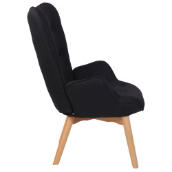 Fauteuil Durham en tissu noir