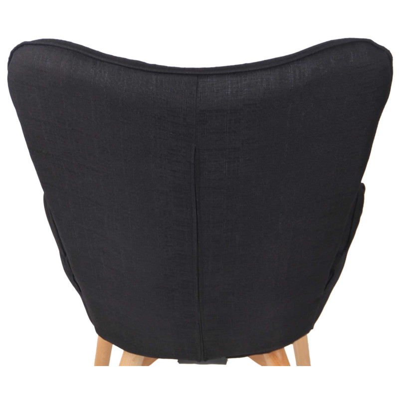 Fauteuil Durham en tissu noir