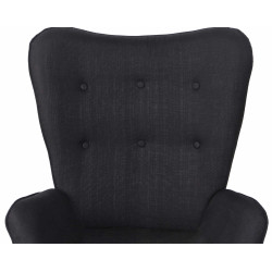 Fauteuil Durham en tissu noir