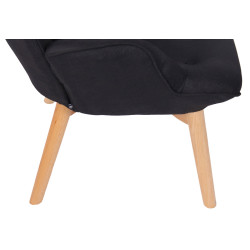 Fauteuil Durham en tissu noir