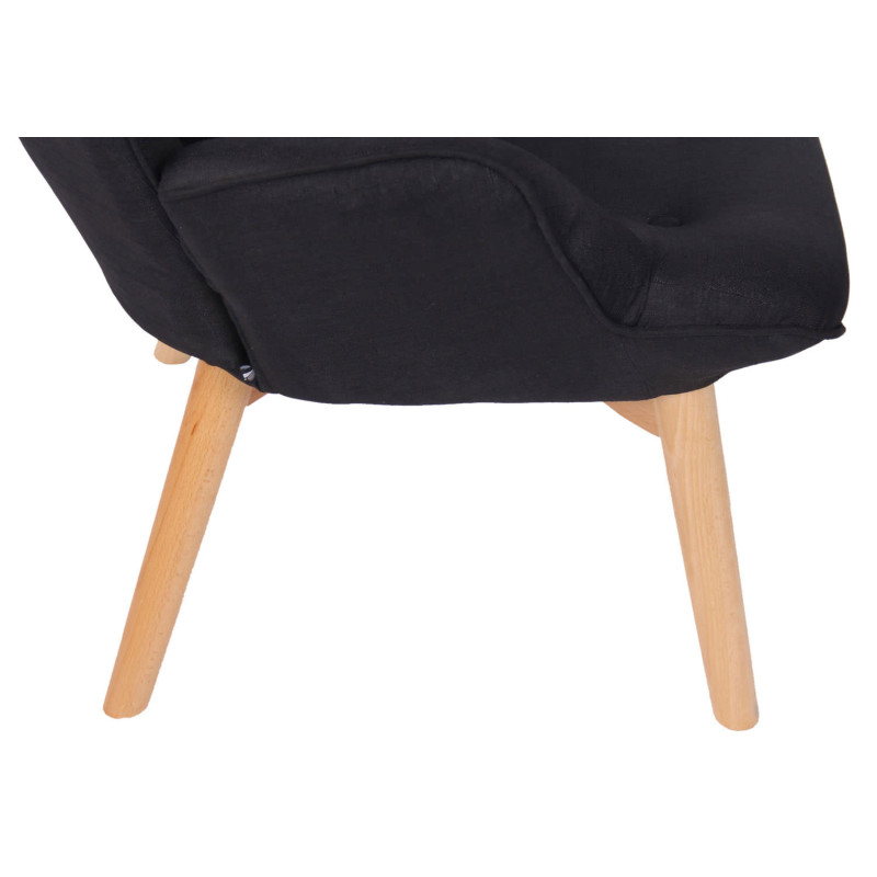Fauteuil Durham en tissu noir