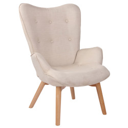Fauteuil Durham en tissu crème