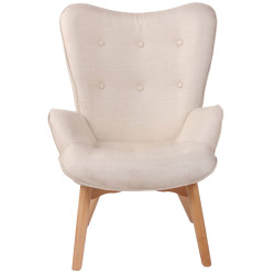 Fauteuil Durham en tissu crème