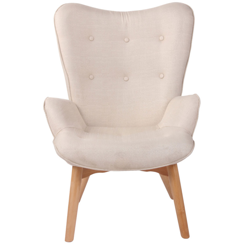 Fauteuil Durham en tissu crème