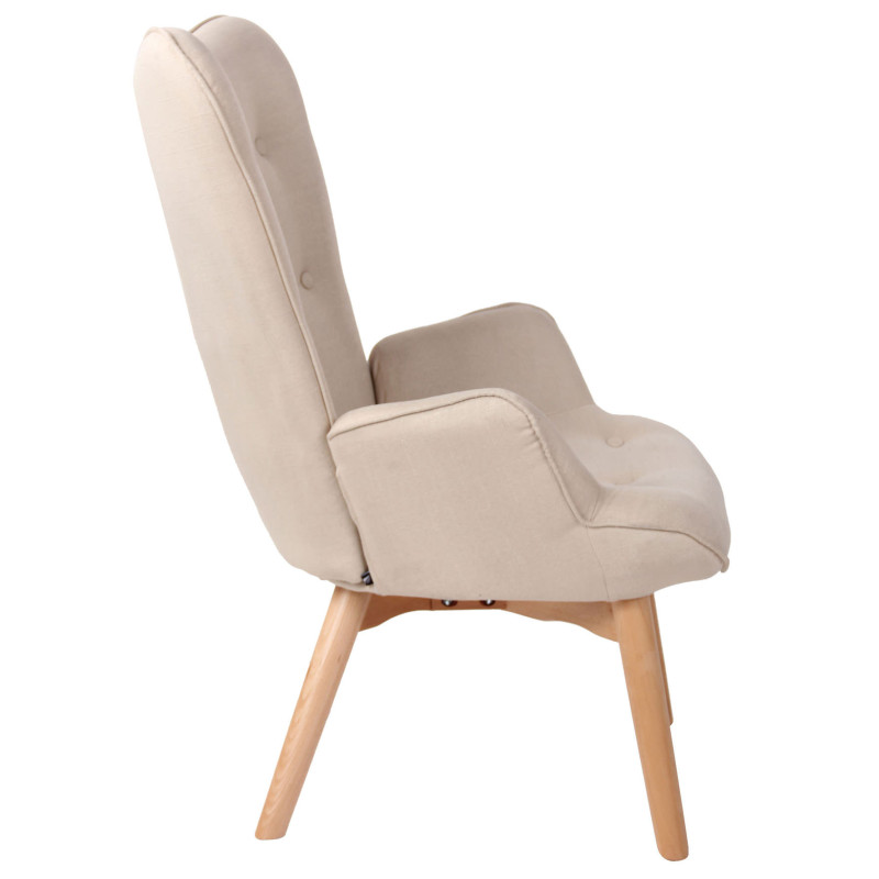 Fauteuil Durham en tissu crème