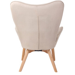 Fauteuil Durham en tissu crème