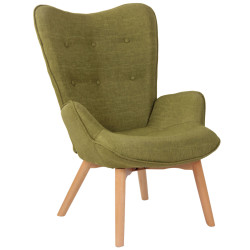 Fauteuil Durham en tissu vert
