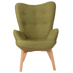 Fauteuil Durham en tissu vert
