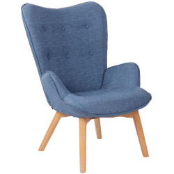 Fauteuil Durham en tissu bleu