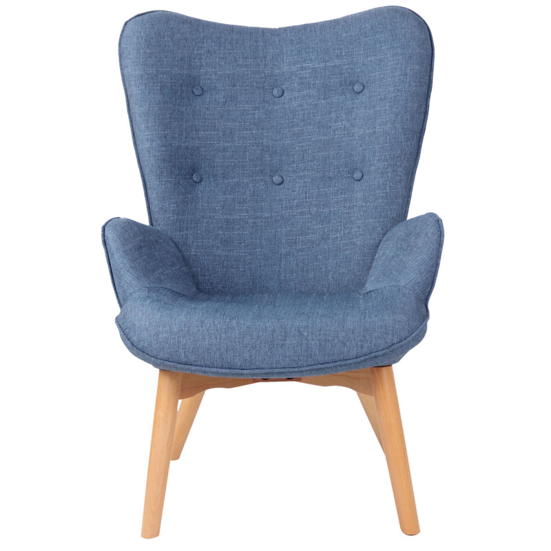 Fauteuil Durham en tissu bleu