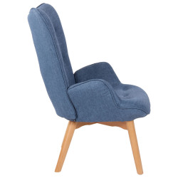 Fauteuil Durham en tissu bleu