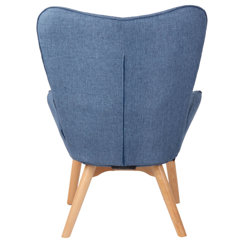 Fauteuil Durham en tissu bleu