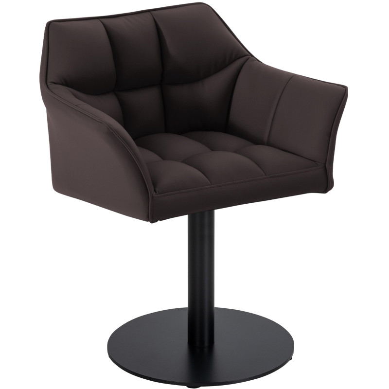 Fauteuil Damaso en similicuir marron