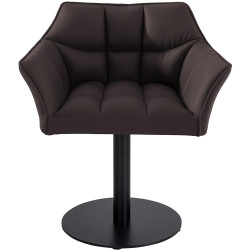 Fauteuil Damaso en similicuir marron