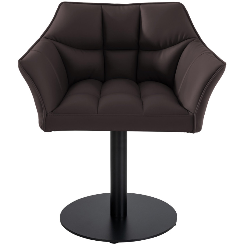 Fauteuil Damaso en similicuir marron