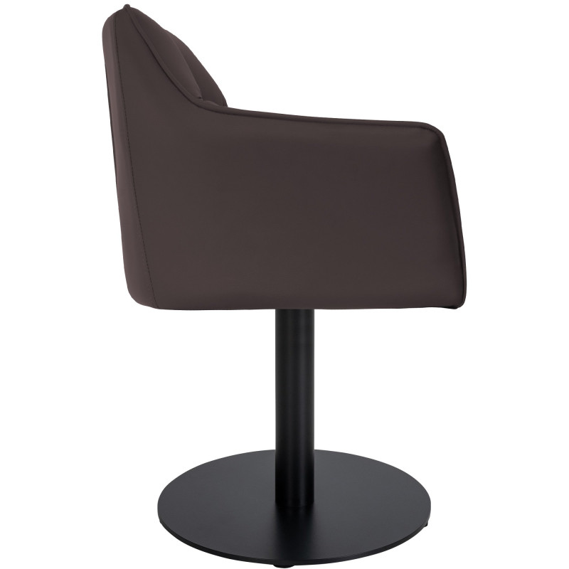 Fauteuil Damaso en similicuir marron