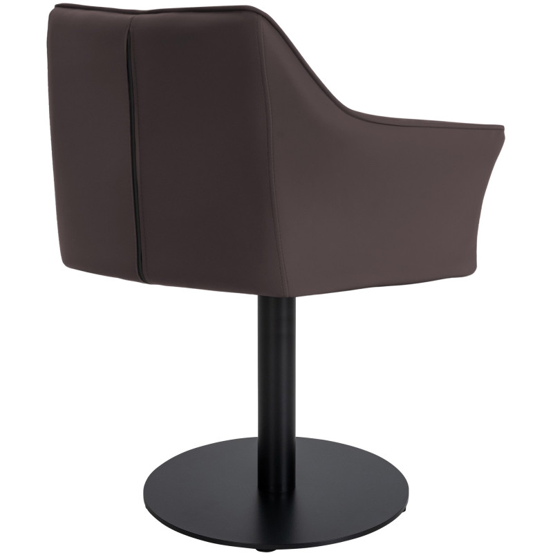 Fauteuil Damaso en similicuir marron