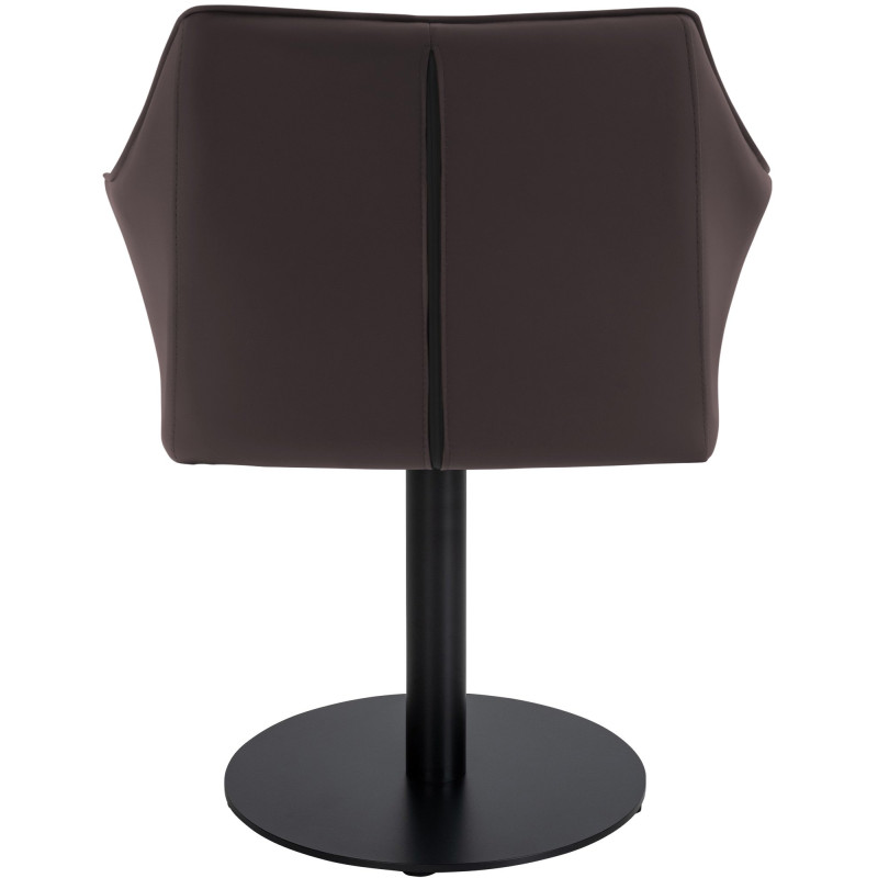 Fauteuil Damaso en similicuir marron
