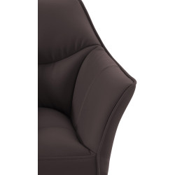 Fauteuil Damaso en similicuir marron