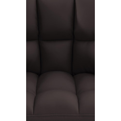 Fauteuil Damaso en similicuir marron