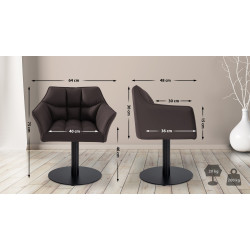 Fauteuil Damaso en similicuir marron