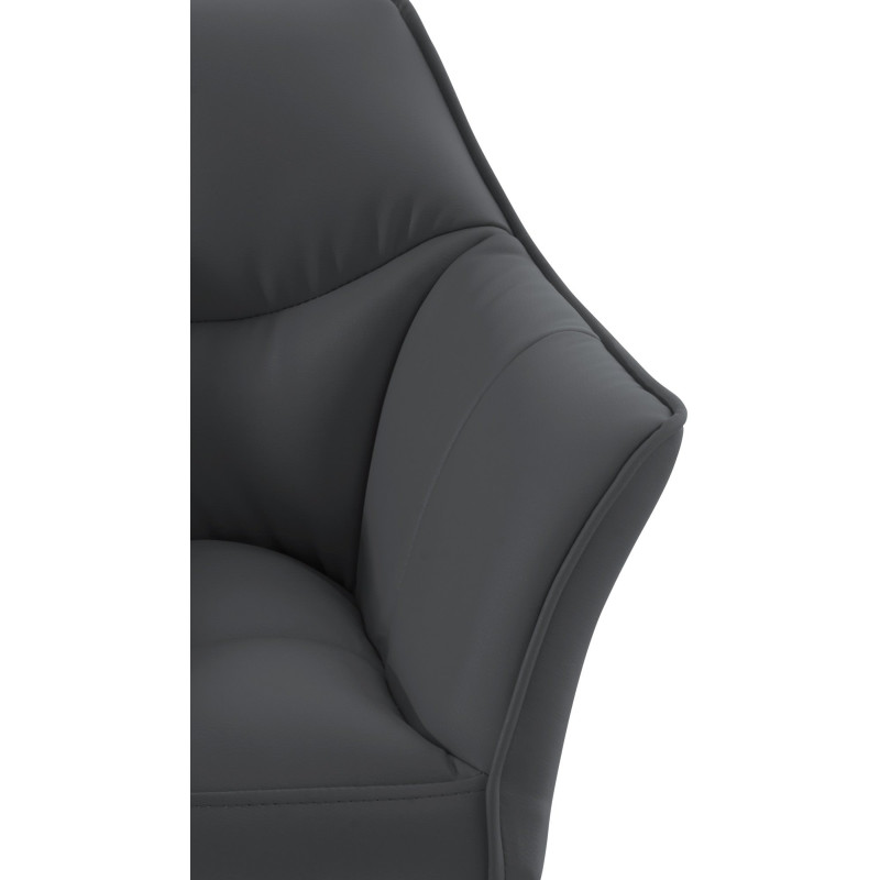 Fauteuil Damaso simili cuir gris