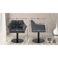 Fauteuil Damaso simili cuir gris