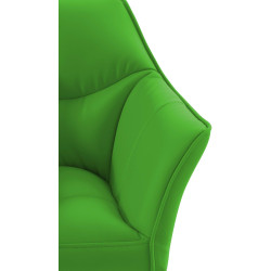 Fauteuil Damaso en similicuir vert