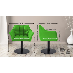 Fauteuil Damaso en similicuir vert