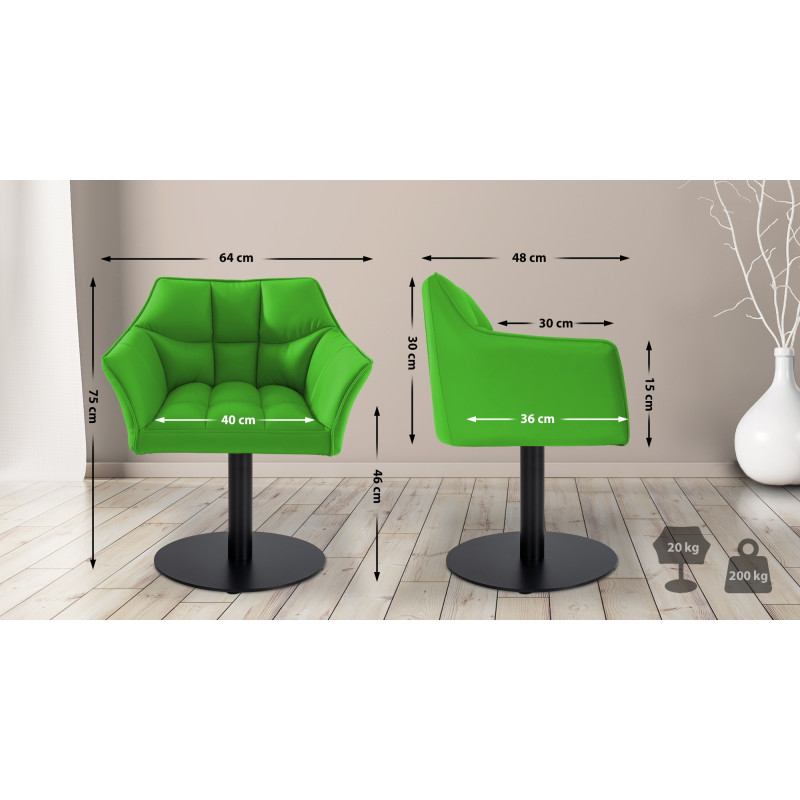 Fauteuil Damaso en similicuir vert