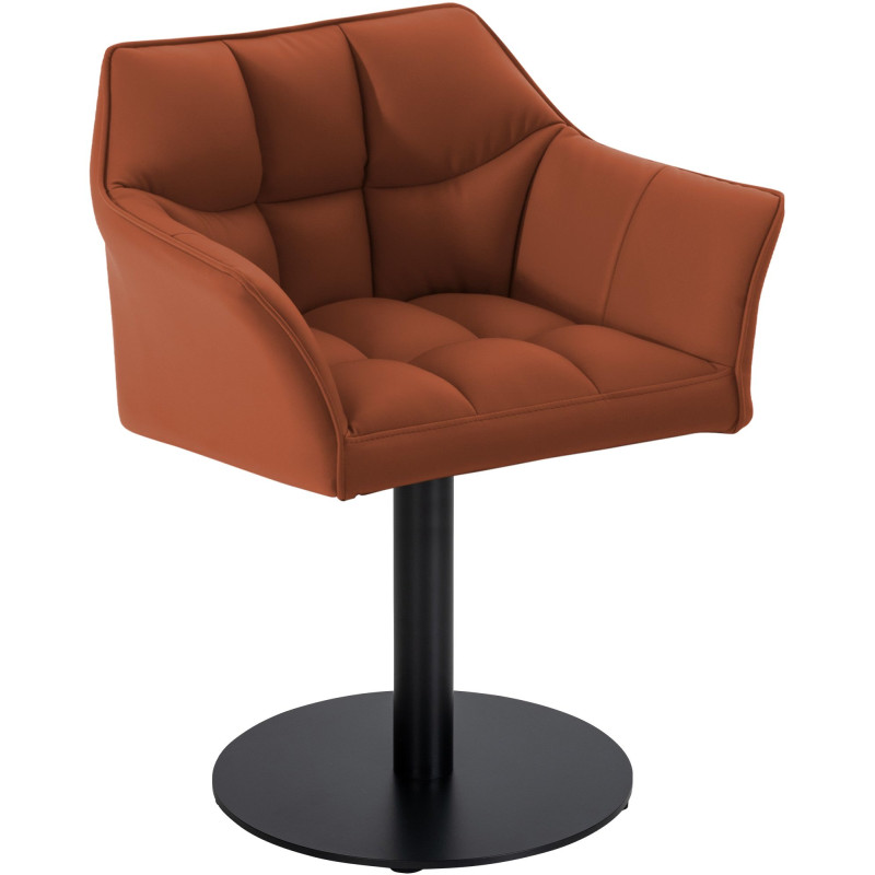 Fauteuil Damaso en cuir artificiel marron clair