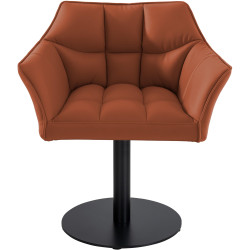 Fauteuil Damaso en cuir artificiel marron clair