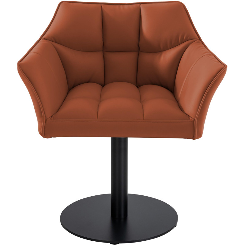 Fauteuil Damaso en cuir artificiel marron clair
