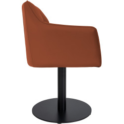Fauteuil Damaso en cuir artificiel marron clair