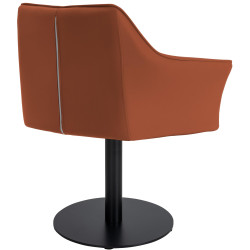 Fauteuil Damaso en cuir artificiel marron clair