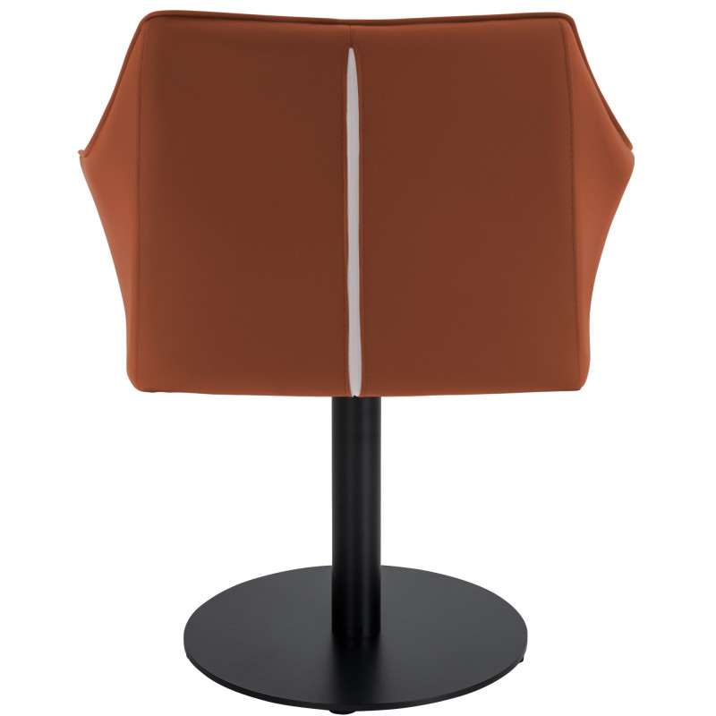Fauteuil Damaso en cuir artificiel marron clair