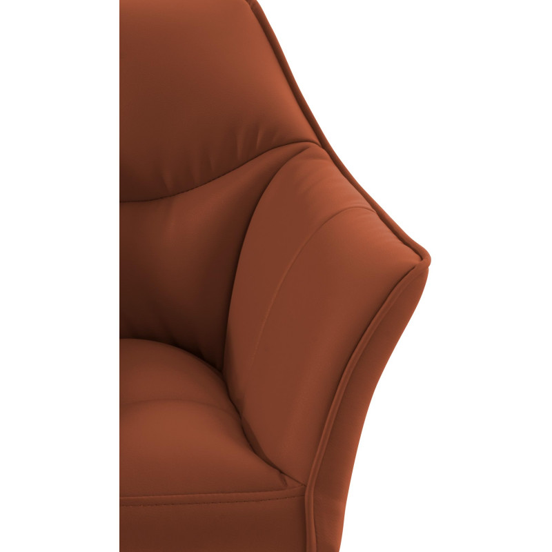 Fauteuil Damaso en cuir artificiel marron clair
