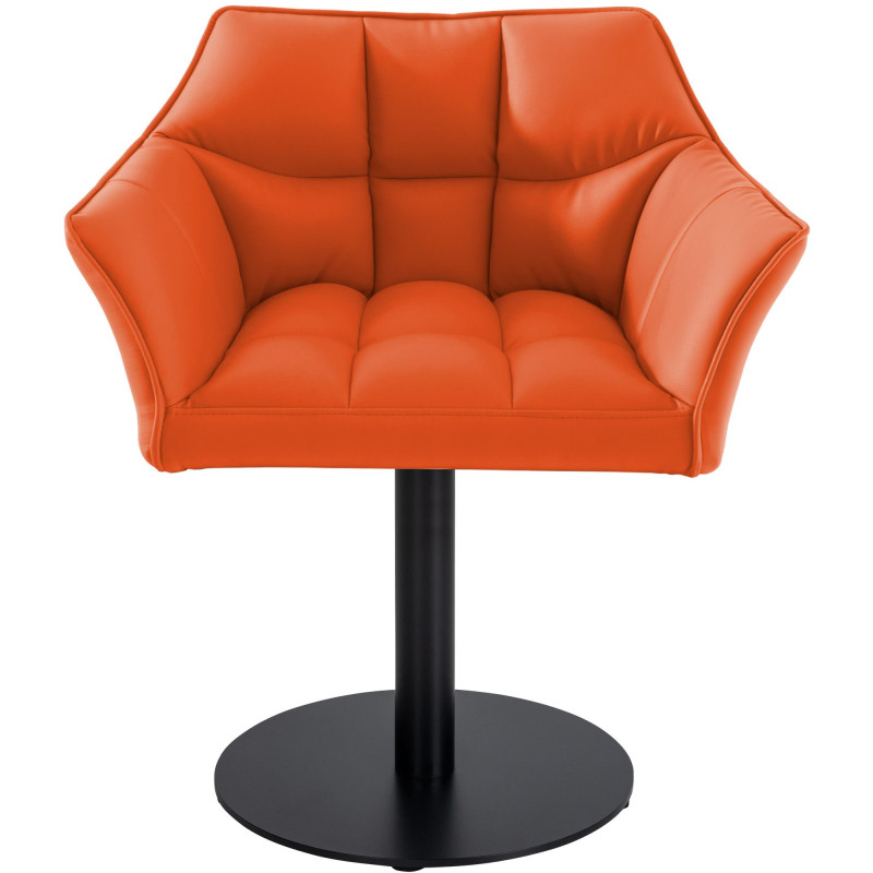 Fauteuil Damaso simili cuir orange