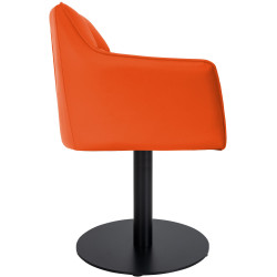 Fauteuil Damaso simili cuir orange
