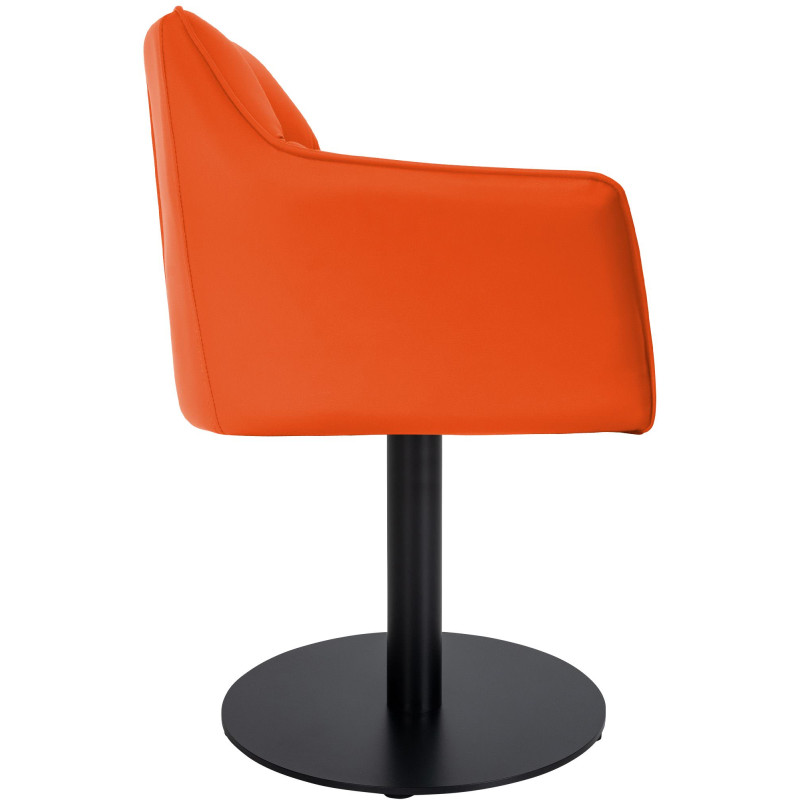 Fauteuil Damaso simili cuir orange