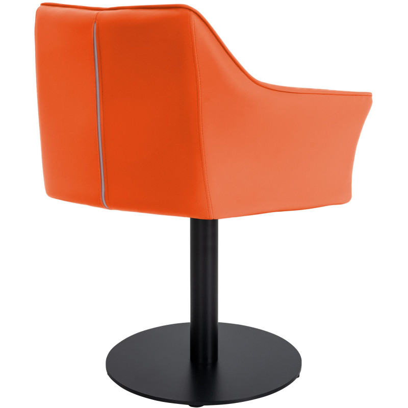 Fauteuil Damaso simili cuir orange